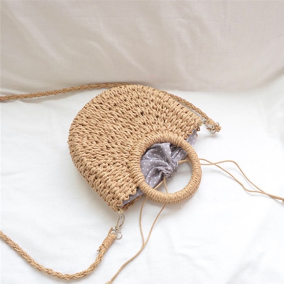 Straw small beach crossbody beach bag - Picture 6 of 6